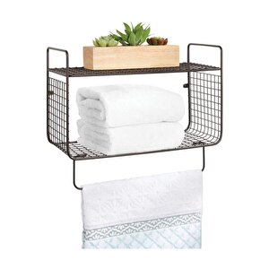 Metal Banyo & Mutfak Havlu Askılı Duvar Rafı