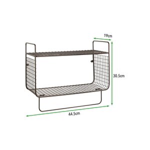 Metal Banyo & Mutfak Havlu Askılı Duvar Rafı
