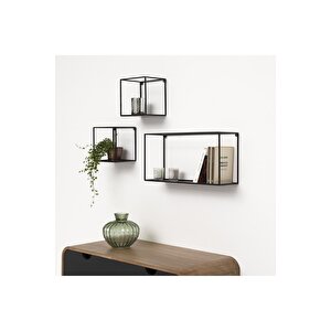 Metal Iskandinav Dekoratif 3'lü Duvar Raf Modeli