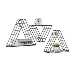 Metal 5×5 Tel Gözlü Üçgen Prizma Raf/3lü Raf