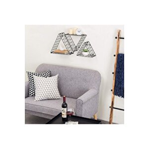 Metal 5×5 Tel Gözlü Üçgen Prizma Raf/3lü Raf