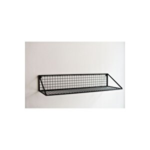 0rta Boy 80x25x15 Tel Duvar Rafı- Siyah