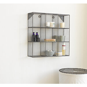 Tel Metal Kafes 9 Gözlü Kare Duvar Rafı - 60x60x20