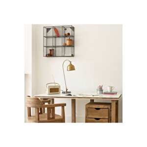 Tel Metal Kafes 9 Gözlü Kare Duvar Rafı - 60x60x20