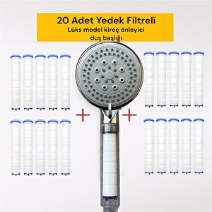 20 Adet Yedek Filtreli Lüks Model Duş Başlığı 5 Fonksiyonlu