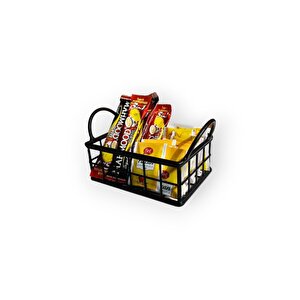 15x10 Asortik Çok Amaçlı Dekoratif Tekli Mi̇ni̇ Boy Rüstik Tel Sepet