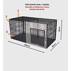 ,60cm X 120cm Yükseklik 60cm Alt-üst Kapalı Köpek Kafesi, Kedi, Tavşan, Eko, Çit, Kafes Mat Beyaz
