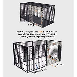 ,60cm X 120cm Yükseklik 60cm Alt-üst Kapalı Köpek Kafesi, Kedi, Tavşan, Eko, Çit, Kafes Antrasit