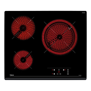 Tz 6317 Si̇yah Vi̇troserami̇k Cam 60 Cm 3 Gözlü Elektri̇kli̇ Ankastre Ocak