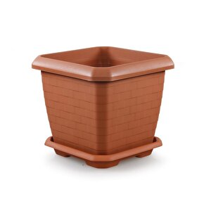 So-hk04 Hisar Kare Tabaklı Saksı 44 Lt No 4 Kiremit