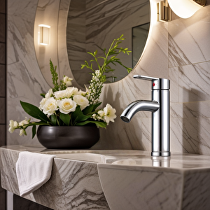 Krom Mix Lavabo Bataryası F2 Model 21 Cm