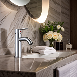 Krom Mix Lavabo Bataryası F2 Model 21 Cm
