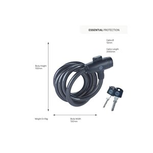 Essential Kablolu Bisiklet Kilidi - 12 Mm -anahtarlı