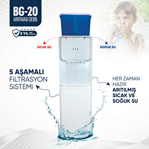 Sicak Ve Soğuk 2 Musluklu Üstten Basmali Hazneli̇ Aritmali Sebi̇l