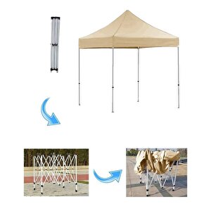 2×2 Makaslı Katlanır Çardak Krem