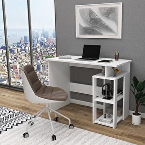 Enda Home Star-e 2 Raflı Kütüphaneli Çalışma Masası 100x56 Cm Beyaz