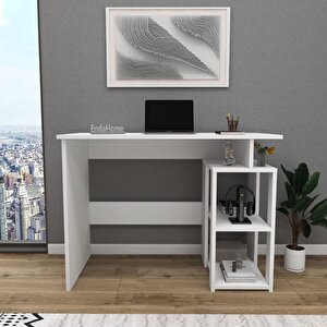 Enda Home Star-e 2 Raflı Kütüphaneli Çalışma Masası 100x56 Cm Beyaz