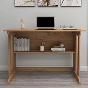 Enda Home Pillar Kütüphaneli Geniş Çalışma Masası 100x56 Cm Atlantik Çam