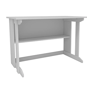 Reyo Enda Home Pillar Kütüphaneli Geniş Çalışma Masası 100x56 Cm Beyaz