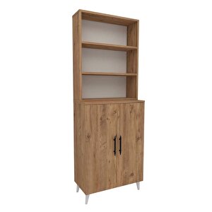Enda Home Oras 6 Raflı 2 Kapaklı Klasik Kitaplık Atlantik Çam