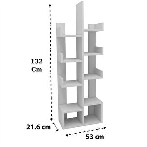 Reyo Enda Home Pamfilya 10 Bölmeli/raflı Kitaplık Beyaz