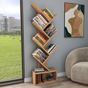 Enda Home Erine 8 Raflı Zikzak Kitaplık Atlantik Çam