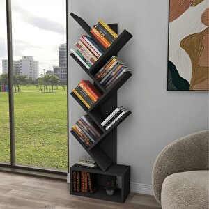 Enda Home Erine 8 Raflı Zikzak Kitaplık Antrasit
