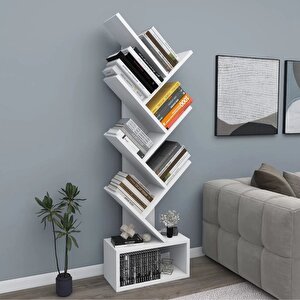 Enda Home Erine 8 Raflı Zikzak Kitaplık Beyaz