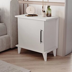 Enda Home Adela Raflı Modern Komodin Beyaz