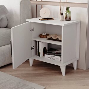 Enda Home Adela Raflı Modern Komodin Beyaz