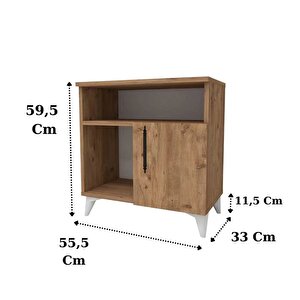 Reyo Enda Home Kommen 3 Bölmeli Kapaklı Komodin Atlantik Çam