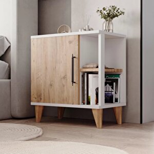 Enda Home Taksuk 4 Raflı Kapaklı Modern Komodin Çam