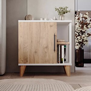 Enda Home Taksuk 4 Raflı Kapaklı Modern Komodin Çam