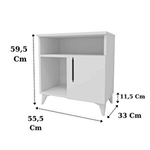Reyo Enda Home Kommen 3 Bölmeli Kapaklı Komodin Beyaz