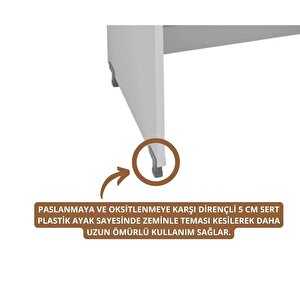 Reyo Enda Home Çamaşır Makinesi Dolabı 3 Raflı Kapaklı Banyo Dolabı Mat Beyaz
