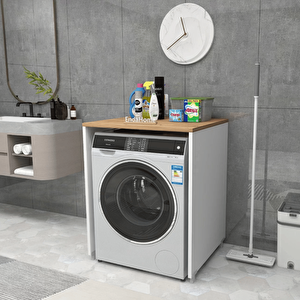 Enda Home Çamaşır Makinesi Dolabı 89x65 Cm Çam - Beyaz