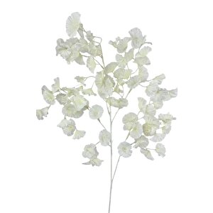 Yapay Çiçek Beyaz Zambak Tek Dal 90*35cm Kumaş Çiçek Uzun Dal