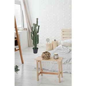 Yapay Çiçek Kaktüs Ağacı Siyah Saksıda 145*37cm 10 Kollu