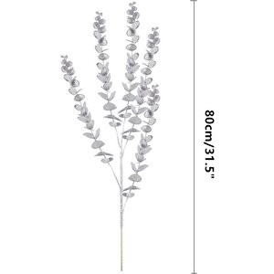 Yapay Çiçek Gümüş Renk Okaliptus 3dallı Uzun Dal 76cm Eucalyptus