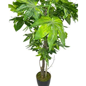 Yapay Ağaç Yeşil Çınar Ağacı100x70cm Siyah Plastik Saksılı
