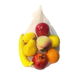 Yapay Meyve Sebze Filesi 8li Muz Şeftali Armut Elma Nar Mango Portakal