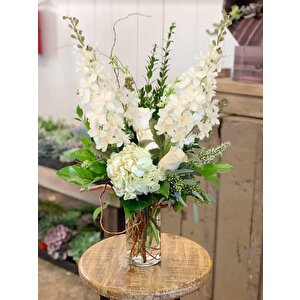 Yapay Çiçek Krem Sümbül Tek Dal Tomurcuklu 85*15cm Kumaş Çiçek Uzun Dal