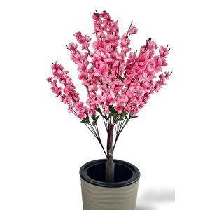Yapay Ağaç Pembe Bahardalı Ağacı Dore Kumsal Vazoda 130cm Japon Kiraz Çiçeği