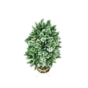 Yapay Çiçek Bonsai Ağacı Beyaz Kozalaklı Kütük Saksıda Dekoratif Yapay Ağaç Bonzai 30*15 Cm