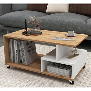 Enda Home Sultan Tekerli Orta Sehpa 86,5x50 Cm Atlantik Çam