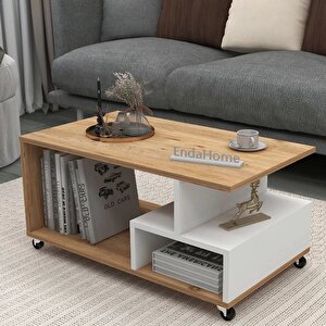 Enda Home Sultan Tekerli Orta Sehpa 86,5x50 Cm Atlantik Çam