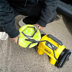 Stanley Sxvi02001a 12volt/18volt 2ah Li-ion Şarjlı 160 Psi Dijital Basınç Göstergeli Lastik & Yatak Şişirme Pompası + Araç Süpürge