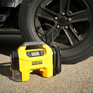 Stanley Sxvi02001a 12volt/18volt 2ah Li-ion Şarjlı 160 Psi Dijital Basınç Göstergeli Lastik & Yatak Şişirme Pompası + Araç Süpürge