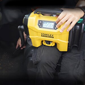 Stanley Sxvi02001a 12volt/18volt 2ah Li-ion Şarjlı 160 Psi Dijital Basınç Göstergeli Lastik & Yatak Şişirme Pompası + Araç Süpürge