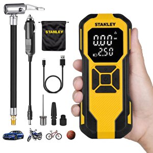 Sxif0101 12v / Şarjlı Li-ion 150 Psi Dijital Göstergeli Akıllı Lastik Şişirme Pompası+ Powerbank + Sos + Led Lamba